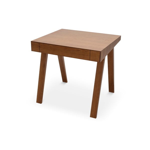 Brązowy stół z nogami z drewna jesionowego EMKO 4.9, 80x70 cm