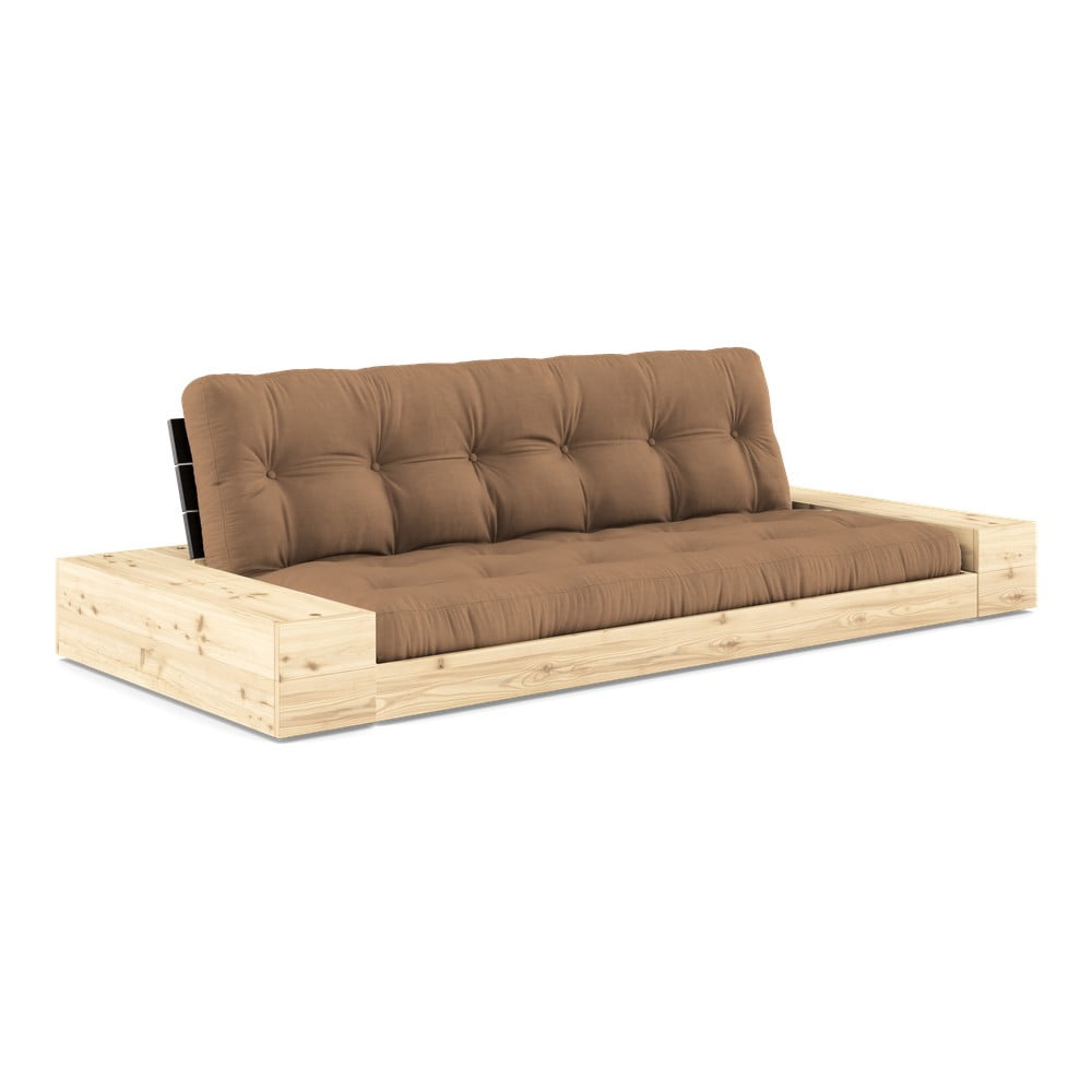 Brązowa rozkładana sofa 244 cm Base – Karup Design