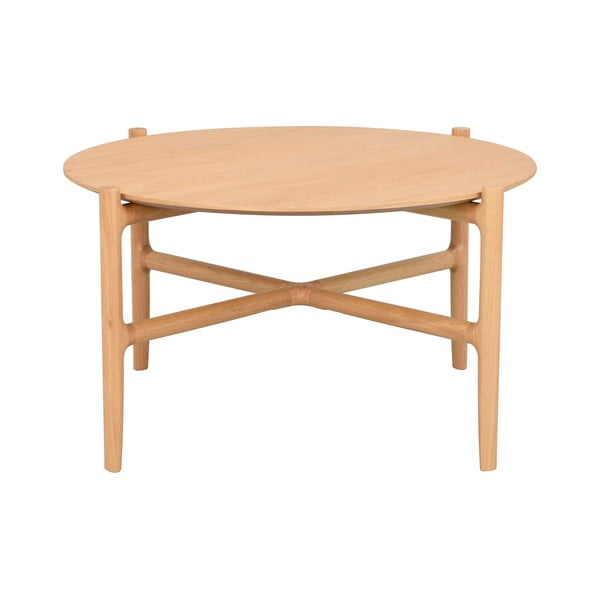 Naturalny stolik z drewna dębowego Rowico Holton, ø 80 cm