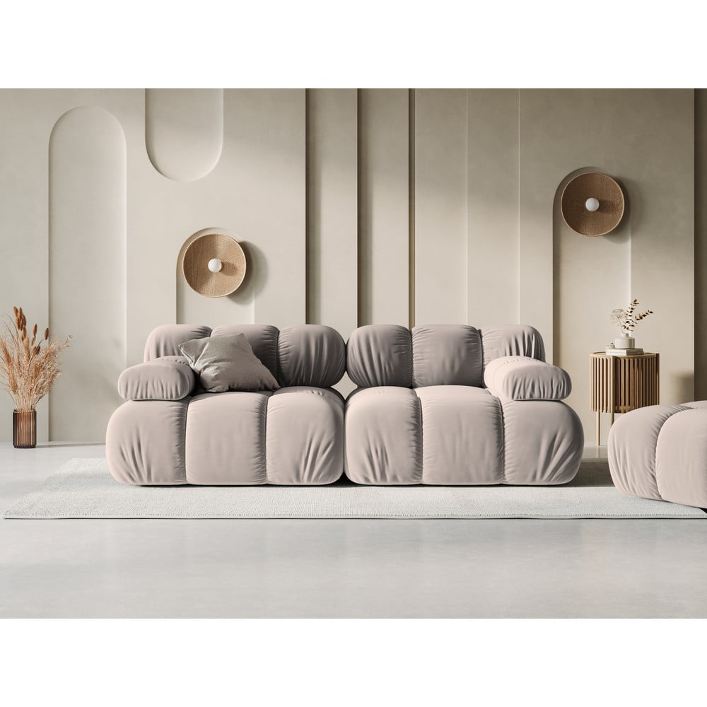 Beżowa aksamitna sofa 188 cm Bellis – Micadoni Home