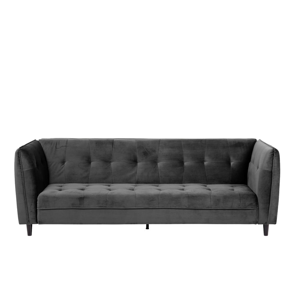 Szara aksamitna sofa rozkładana Actona Jonna, 235 cm