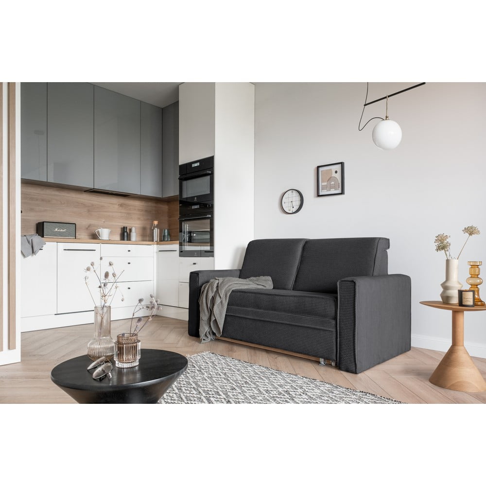 Ciemnoszara rozkładana sofa 168 cm Lucky Lucy – Miuform