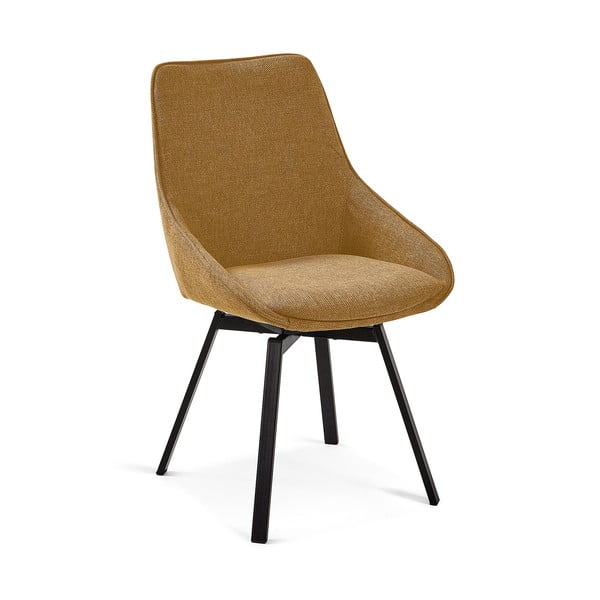 Musztardowożółte krzesło obrotowe Kave Home Haston