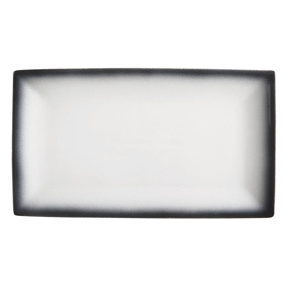 Biało-czarny ceramiczny talerz Maxwell & Williams Caviar, 34,5x19,5 cm