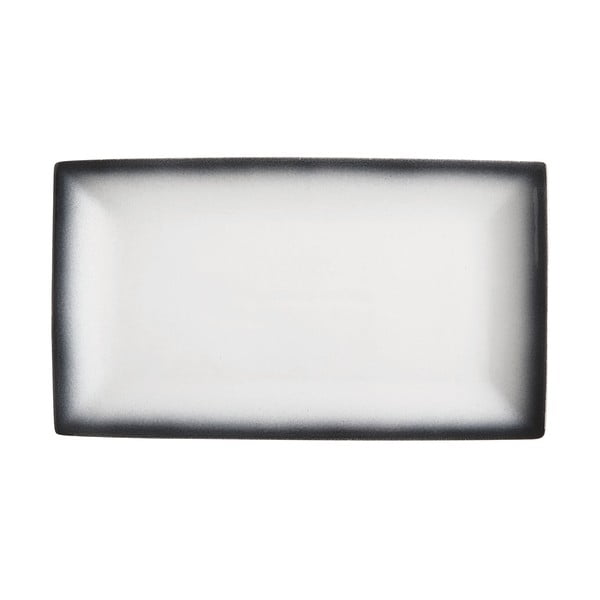 Biało-czarny ceramiczny talerz Maxwell & Williams Caviar, 34,5x19,5 cm