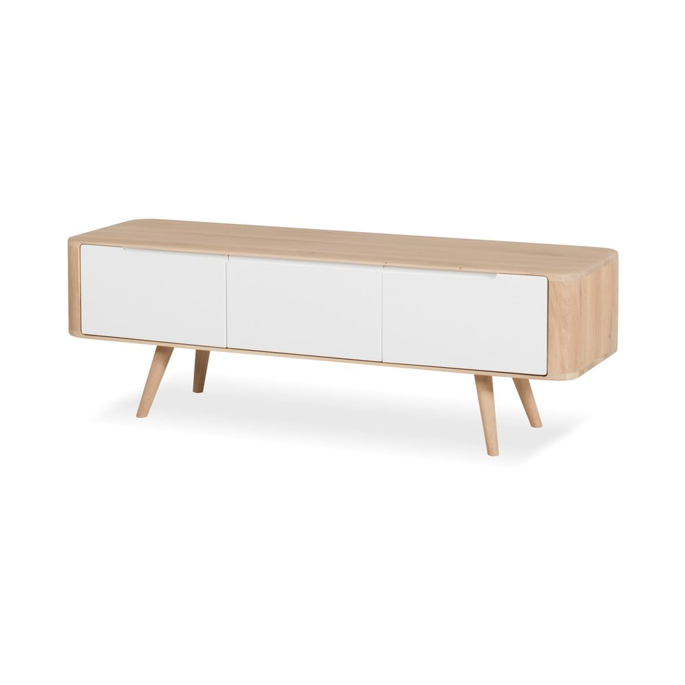 Dębowa szafka pod TV Ena, 135x55x45 cm