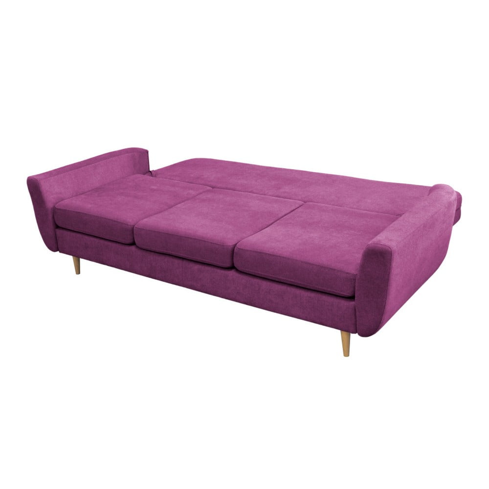 Fioletowa Sofa Rozk Adana Z Jasnymi Nogami Mazzini Sofas Rose Bonami