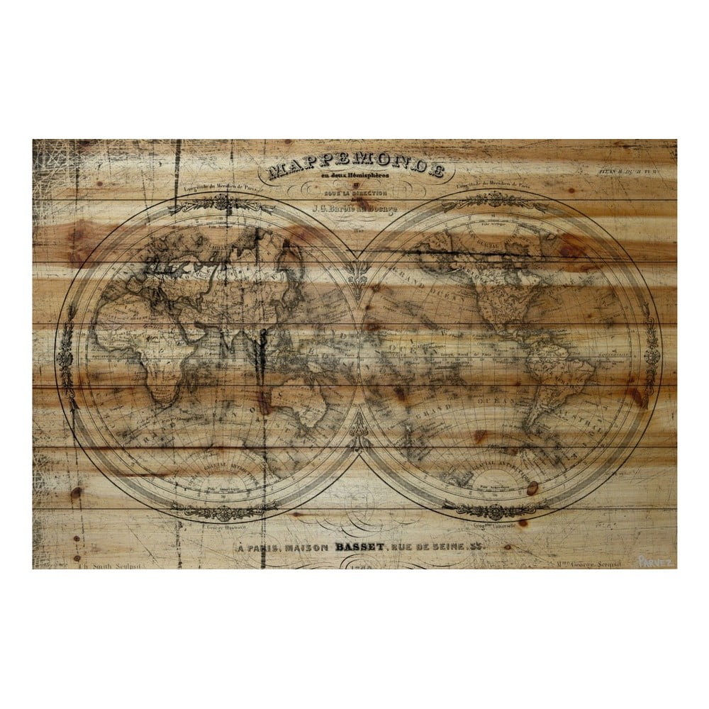 Obraz na drewnie Marmont Hill Wooden World, 61x41 cm