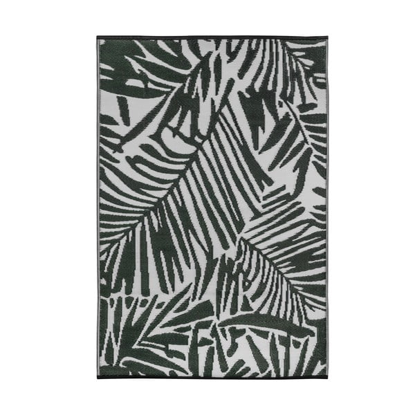 Zielono-biały dywan zewnętrzny Green Decore Fern, 90x150 cm