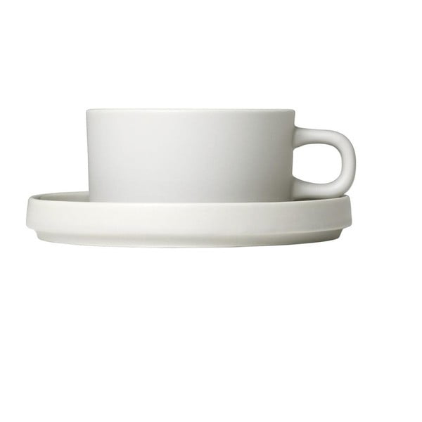 Zestaw 2 białych ceramicznych kubków do kawy ze spodkami Blomus Pilar, 170 ml