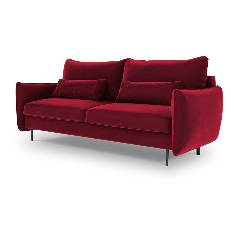 Czerwona sofa rozkładana ze schowkiem Cosmopolitan Design Vermont