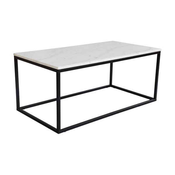 Biały marmurowy stolik z czarną konstrukcją RGE Marble
