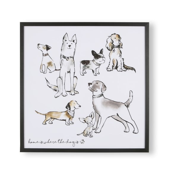 Plakat w ramie Art for the home Home Is Where The Dog Is, 50x50 cm