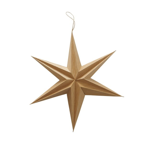 Brązowa papierowa wisząca dekoracja świąteczna w kształcie gwiazdy Boltze Kassia, ø 40 cm