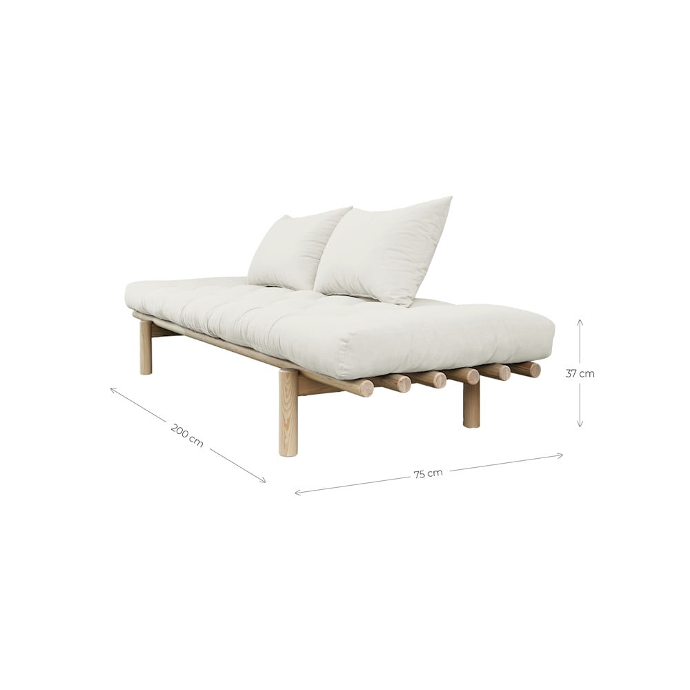 Beżowa lniana rozkładana sofa 200 cm Pace – Karup Design