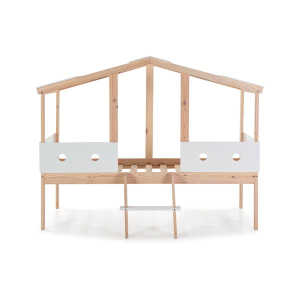 Białe podwyższone łóżko dziecięce Marckeric Compte, 90x190 cm