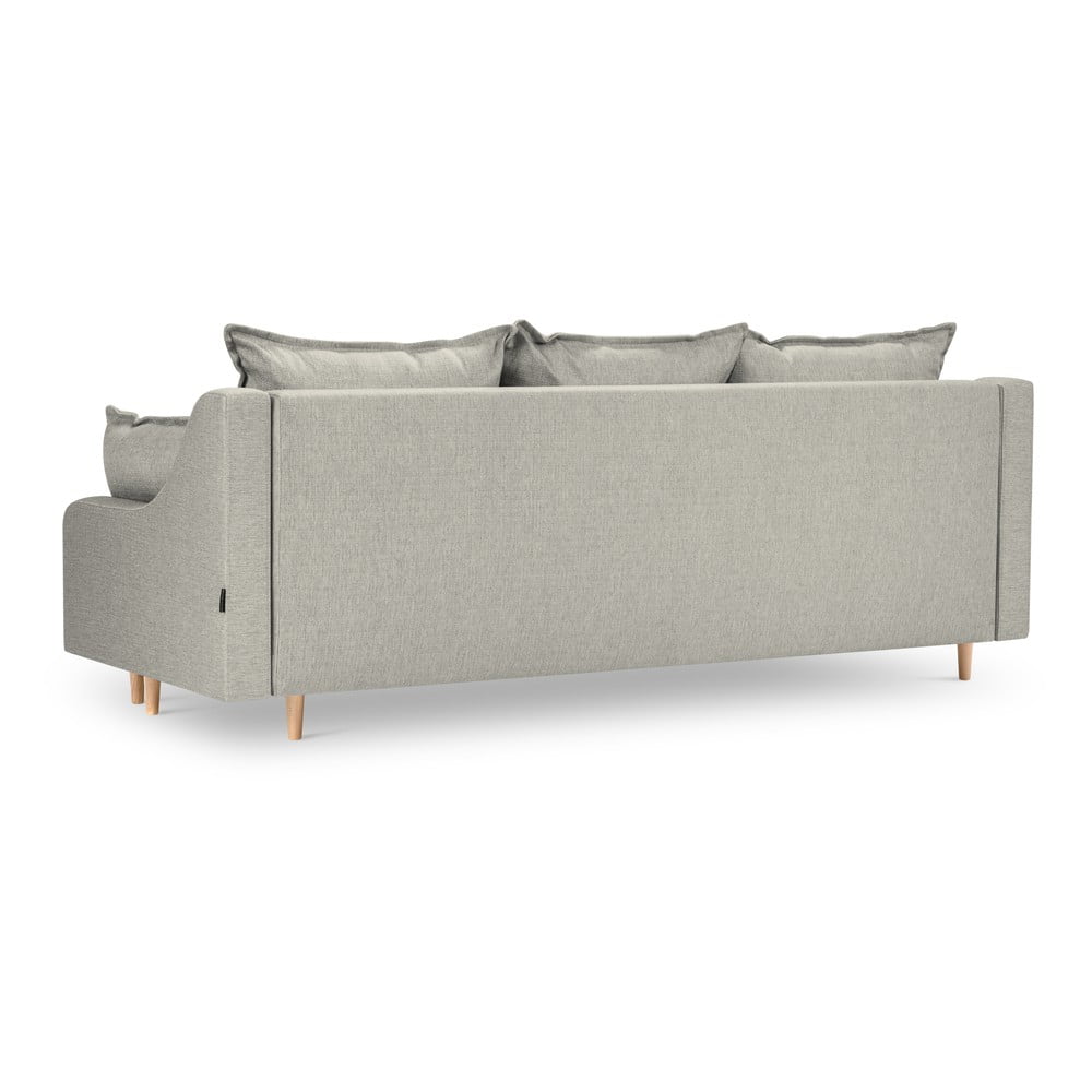 Jasnoszara rozkładana sofa ze schowkiem Mazzini Sofas Freesia