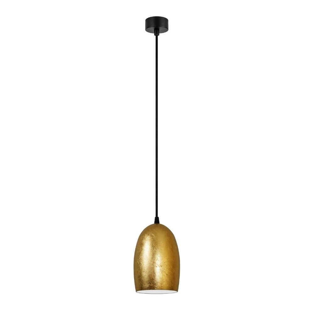 Lampa wisząca w kolorze złota z czarnym kablem Sotto Luce Ume