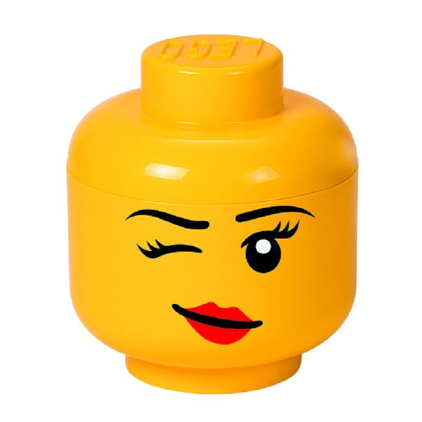 Żółty pojemnik w kształcie głowy LEGO®, ⌀ 16,3 cm
