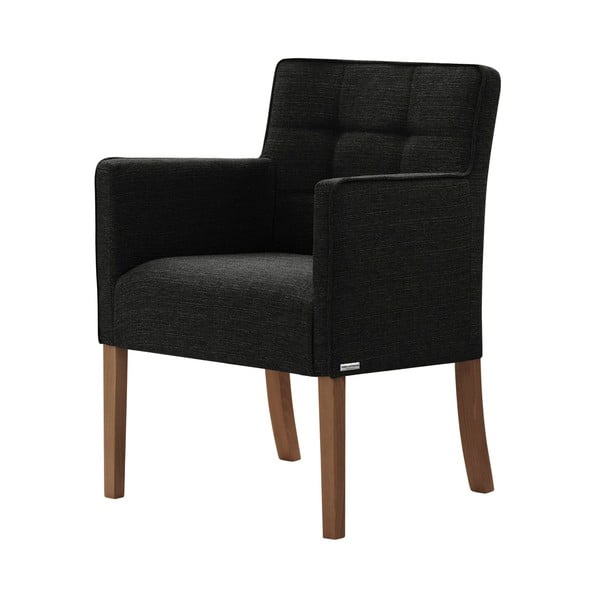 Czarne krzesło z ciemnobrązowymi nogami Ted Lapidus Maison Freesia