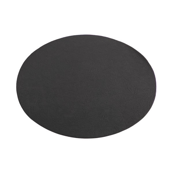 Czarna mata stołowa z imitacji skóry ZicZac Troja, 33x45 cm