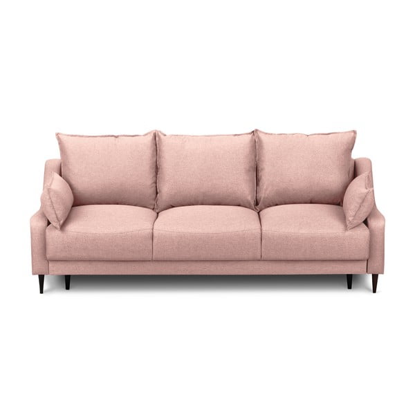 Różowa rozkładana sofa ze schowkiem Mazzini Sofas Ancolie, 215 cm