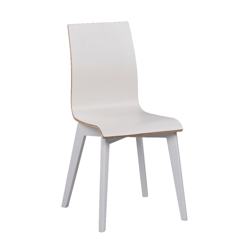 Białe krzesło do jadalni z białymi nogami Rowico Grace