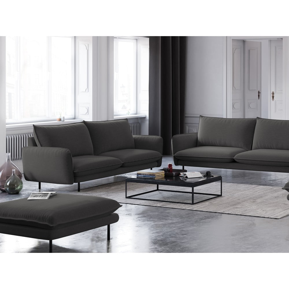 Ciemnoszara sofa Cosmopolitan Design Vienna, 200 cm