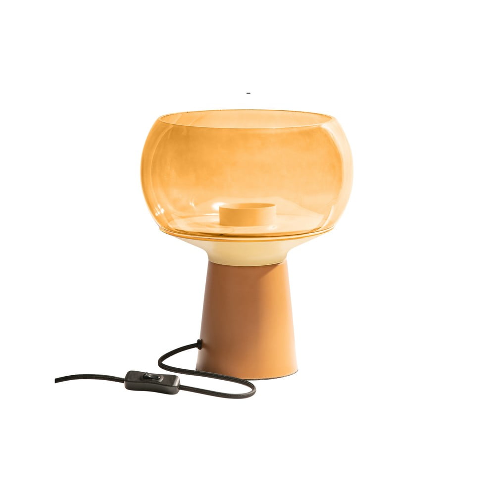 Pomarańczowa metalowa lampa stołowa BePureHome, wys. 28 cm