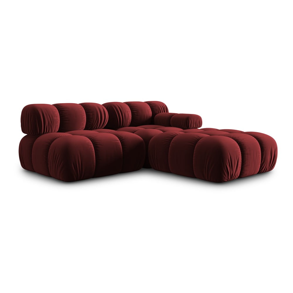 Czerwona aksamitna sofa 282 cm Bellis – Micadoni Home