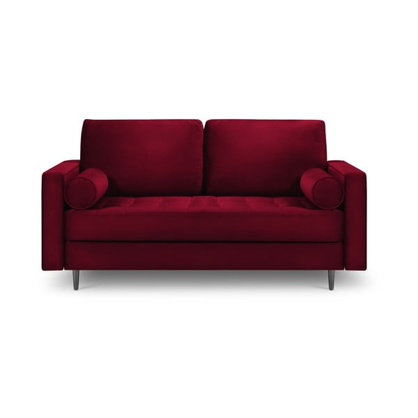 Czerwona aksamitna sofa Milo Casa Santo, 174 cm