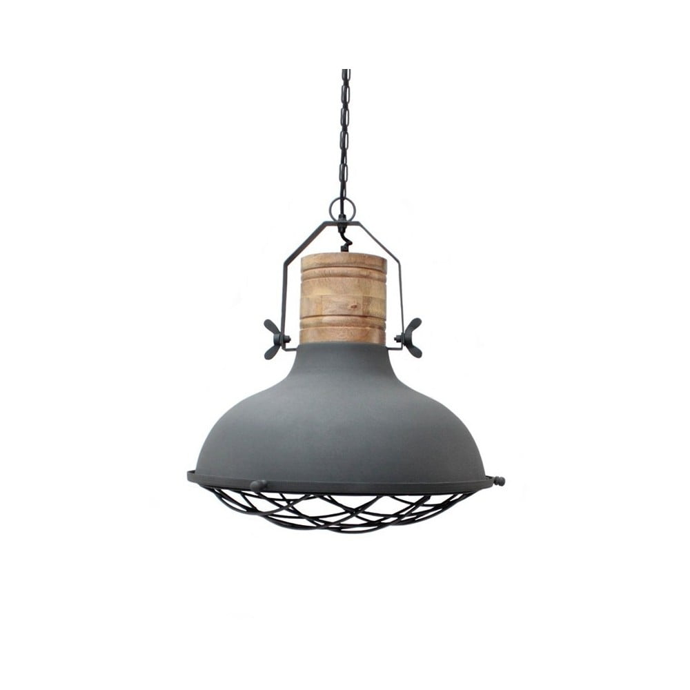 Szara lampa wisząca LABEL51 Grid, ⌀ 34 cm