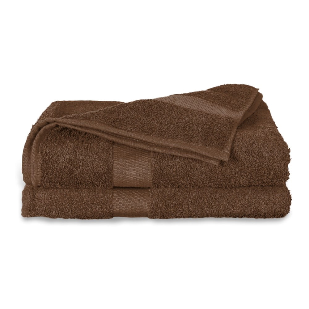 Brązowy ręcznik Twents Damast Kleur, 60x110 cm