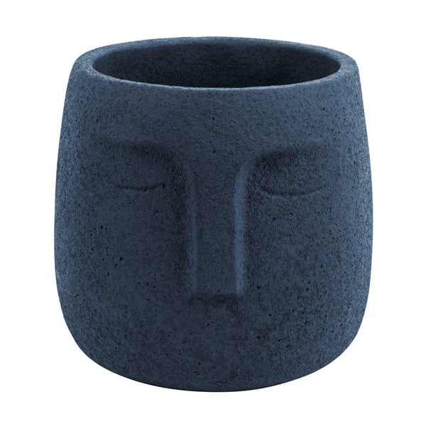 Ciemnoniebieska ceramiczna doniczka PT LIVING Face, ø 15 cm