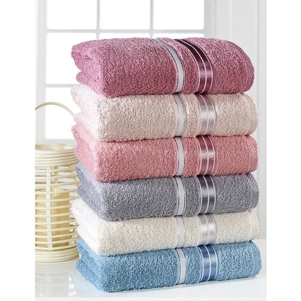 Zestaw 6 ręczników Pure Cotton Sedef, 50x85 cm