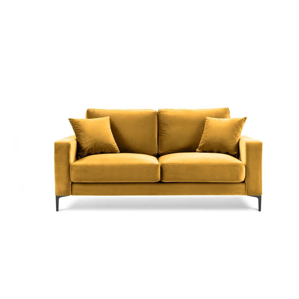 Żółta aksamitna sofa Kooko Home Harmony, 158 cm
