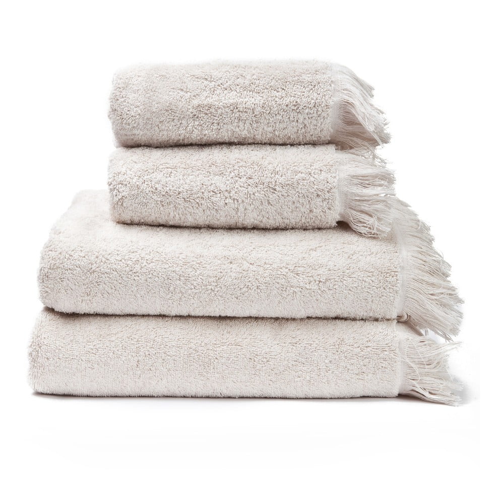 Zestaw 4 kremowych ręczników ze 100% bawełny Bonami Selection, 50x90+70x140 cm