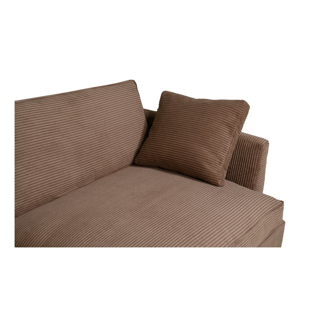 Jasnobrązowa sztruksowa sofa 266 cm Mobby – Scandic