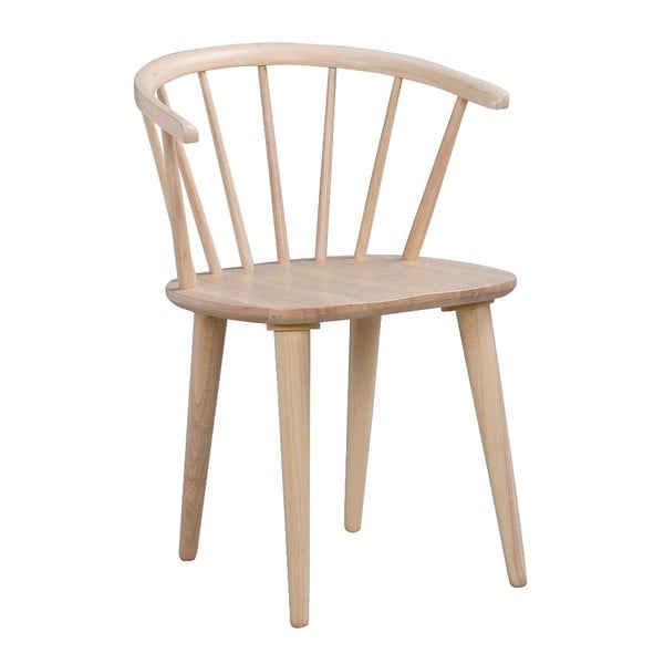 Jasnobrązowe krzesło do jadalni z drewna kauczukowca Rowico Carmen