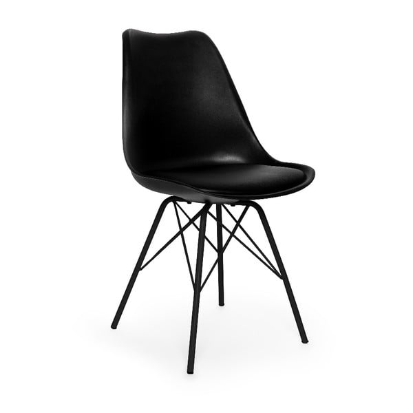Zestaw 2 czarnych krzeseł z konstrukcją z metalu Bonami Essentials Eco