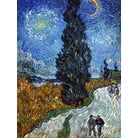 Reprodukcja obrazu Vincenta van Gogha – Country Road in Provence by Night, 60x45 cm