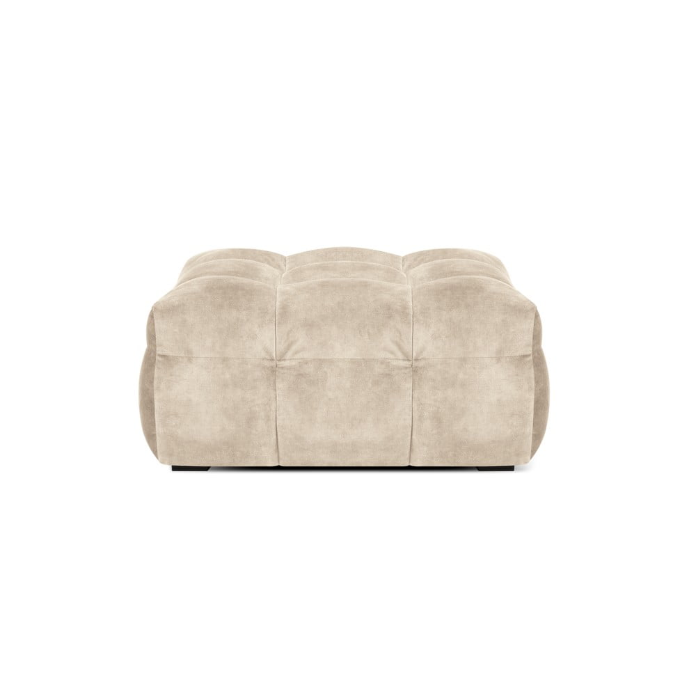 Beżowy aksamitny puf Windsor & Co Sofas Vesta