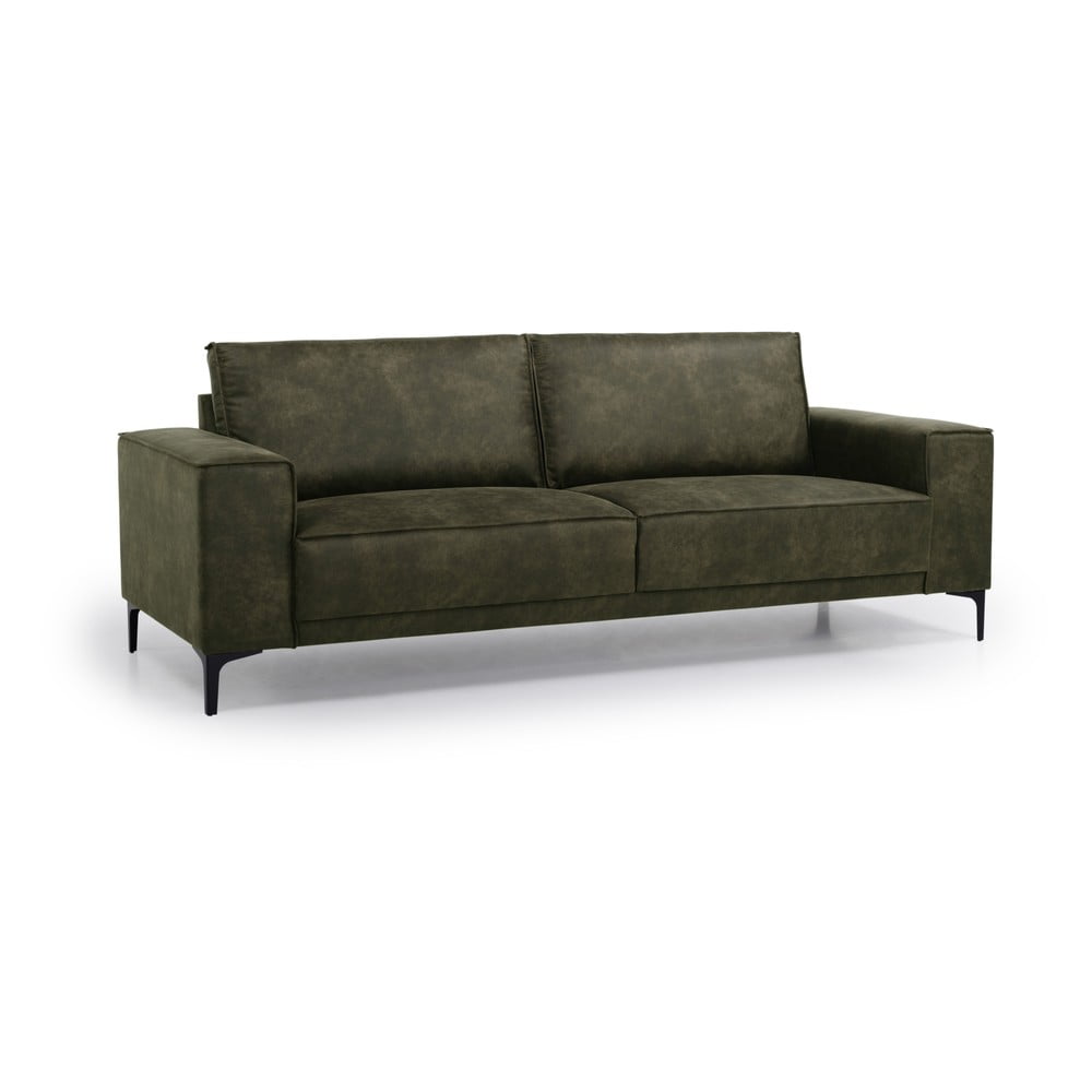 Zielona sofa z imitacji skóry 224 cm Copenhagen – Scandic