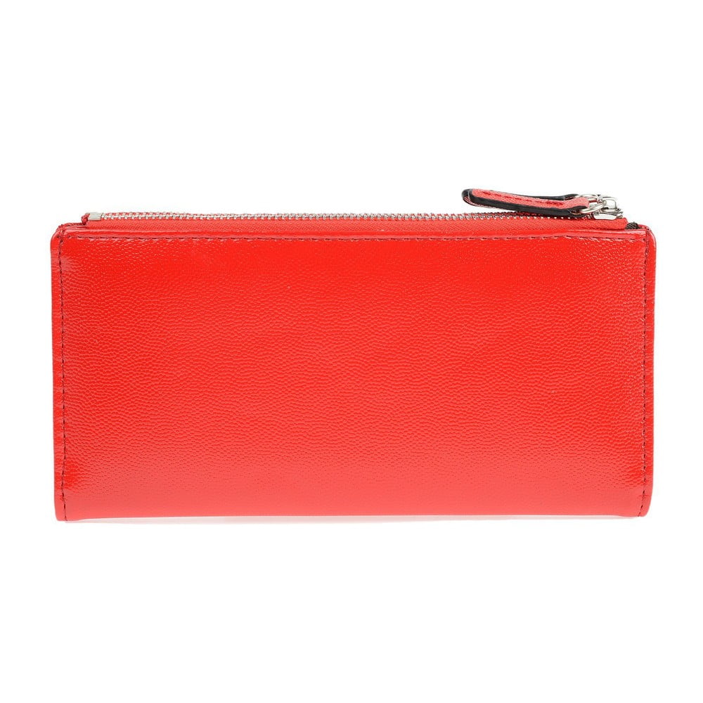 Czerwony portfel z ekoskóry Carla Ferreri, 10.5x19 cm