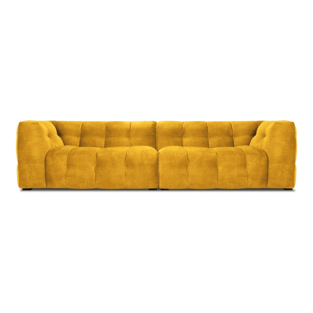 Żółta aksamitna sofa Windsor & Co Sofas Vesta, 280 cm