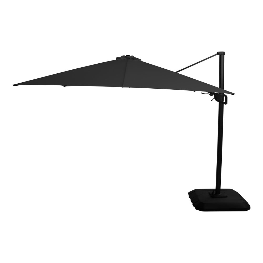 Czarny wiszący kwadratowy parasol Hartman Deluxe, 300x300 cm