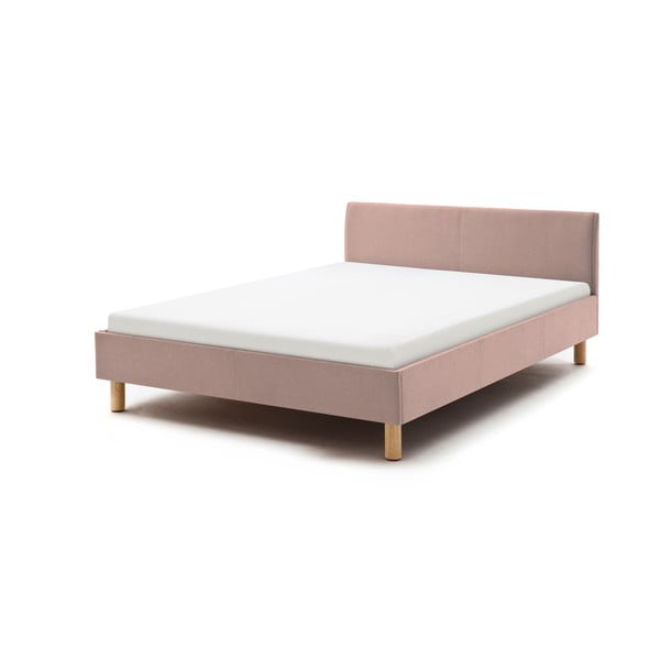 Jasnoróżowe łóżko dwuosobowe Meise Möbel Lena, 140x200 cm