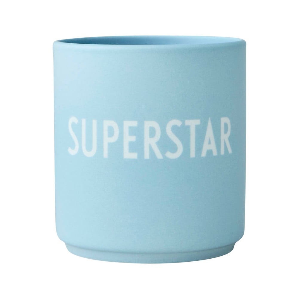 Niebieski porcelanowy kubek Design Letters Superstar, 300 ml