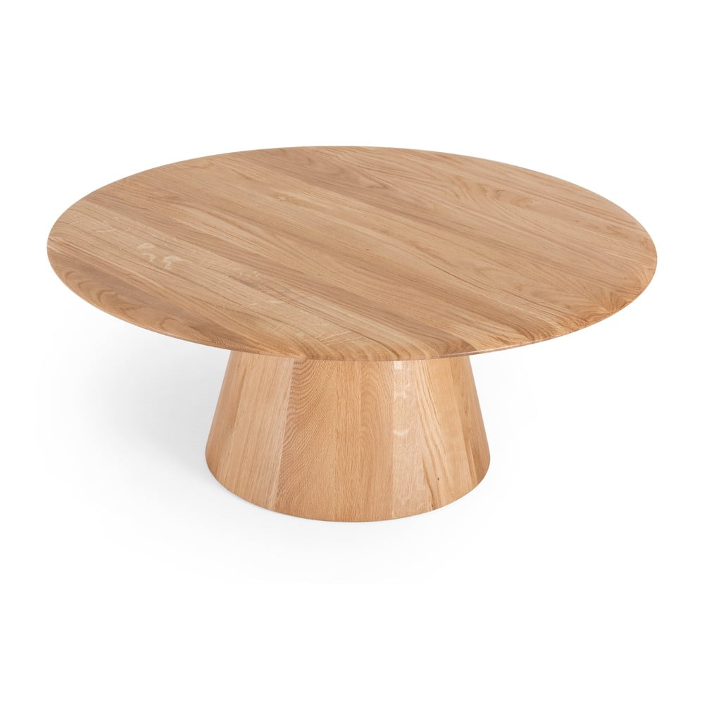 Naturalny okrągły stolik z litego drewna dębowego ø 80 cm Mushroom – Gazzda