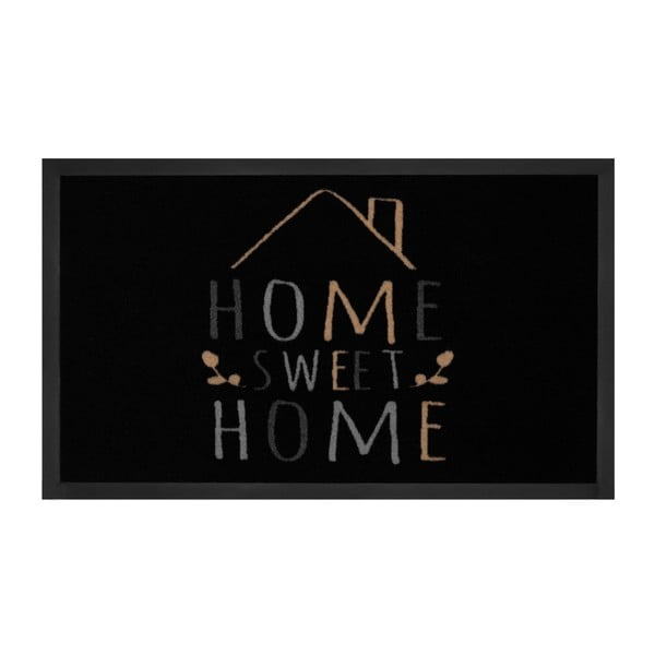 Czarna wycieraczka Hanse Home Home Sweet Home, 45x75 cm